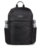 JanSport Venture Daypack – Travel Pack With Large Main Compartment, Padded Laptop Sleeve, Dual Water Bottle Pockets, and Attachment Buckles, Black