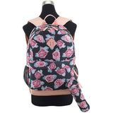 Eastsport Dome Classic Travel Daypack Backpack Bookbag Bag with Accessory Pouch, Blush/Rose Print