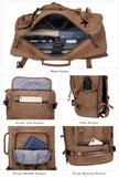 WITZMAN Canvas Backpack Vintage Travel Backpack Large Laptop Bags Convertible Shoulder Rucksack(A519-1 Brown)