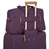 Bric’s X-Bag 18-Inch Cargo Carry-On Duffle, Water-Resistant Satin Nylon Travel Bag with Leather Handles, Laptop Sleeve, Front Zip Pockets and Luggage Pass-Through - Violet