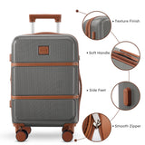 Suitour Expandable 4-Piece Luggage Set (14" 19" 23" 27") ABS Hardside Suitcase Sets with Spinner Wheels Checked Luggage Travel Suitcase