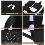 Laptop Backpack 15.6 Inch Elementary Middle High School Bag College Backpacks with Lunch Box Pencil Pouch 3 PCS Set Travel Bookbags for Teens Girls Women Students (Black Purple)