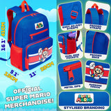 Super Mario Backpack for Kids Lightweight School Bag with Compartments Book Bag Daypack for PE Sports Gamer School Supplies Gifts for Kids