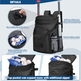 Smasrob Baseball Bag for Adult and Youth, Baseball Backpack Softball Bag with Helmet Holder, Shoe Compartment and Fence Hook, Black