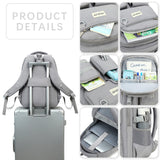 abshoo Large Heavy Duty Backpack For School College Bookbag Casual Multi Pocket Travel Backpacks (Grey)