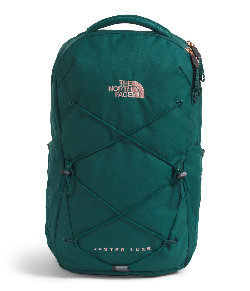 The North Face Women's Jester Luxe Everyday Laptop Backpack, Deep Nori/Burnt Coral Metallic, One Size