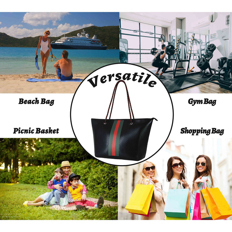 QOGiR Neoprene Multipurpose Beach Bag Tote with Inner Zipper Pocket …