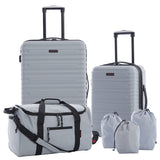 Travelers Club 6 Piece Orion Luggage and Travel Accessories Set, Grey | Backpacks4Less