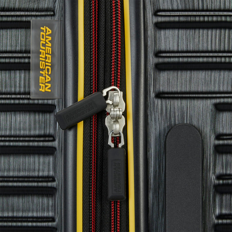 American Tourister Mickey Mouse Carry-On Luggage - Airline Approved, Durable Hardshell with RightHeight Adjustable Handle - Expands 1.5in - Roll Confidentially with Dual 360 Spinner Wheels