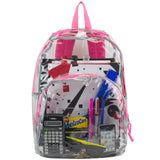 Eastsport Clear PVC Backpack Clear Bag for Concerts, Sports Events Festivals, College, Work, Pink