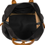 Bric’s My Safari Rolling Duffel Bag – Luxury Water-Resistant Coated PVC Travel Bag with Wheels, Leather Trim, TSA Lock, Carry-On Luggage - 18 Inch, Black