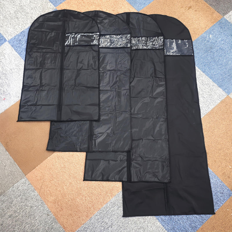 39-Inch Garment Bags Covers,Hanging Clothes Bag, Suit Cover Bags with Clear Window for Hanging Closet Clothes Storage and Travel (Black-39Inch)