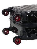 Rockland Quilt Hardside Spinner Wheel Luggage Set, Black, 3-Piece Set (20/24/28)