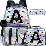 Meetbelify Backpack for Girls Backpacks with Lunch Box Pencil Case for Elementary Student Kids School Travel Bag for Girls Ages 6-8 Years Old Black A