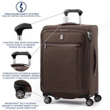 Travelpro Platinum Elite Softside Expandable Checked Luggage, 8 Wheel Spinner Suitcase, TSA Lock, Men and Women, Rich Espresso Brown, Checked Medium 25-Inch