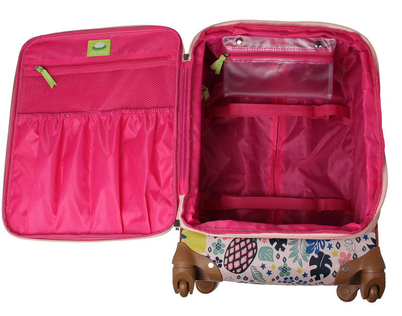 Lily Bloom Luggage Set 4 Piece Suitcase Collection With Spinner Wheels For Woman (Trop Pineapple)