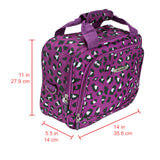 Rockland Fashion Softside Upright Luggage Set, Expandable,Telescopic Handle,Wheel, Purple Leopard, 2-Piece (14/19)