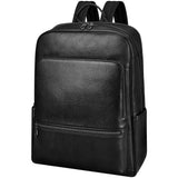 Colins Keirs Large Black Leather Backpack for Men, Minimalist Luxury Executive Computer Backpack for Men, 17.3 Inch Genuine Leather Laptop Backpack for Travel Work Business