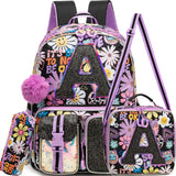 Meetbelify Backpack for Girls Letter Backpacks for Elementary Student Teen Girls Cute School Bag Kids Bookbag for Kids 8-10