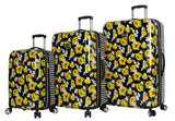 Betsey Johnson Designer Luggage Collection - Expandable 3 Piece Hardside Lightweight Spinner Suitcase Set - Travel Set includes 20-Inch Carry On, 26 inch and 30-Inch Checked Suitcase (Sunflower)