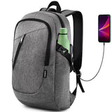Masirs Laptop Travel Backpack - Adjustable Shoulder Straps, Zippered Compartments with Side Pockets for Water Bottle or Umbrella. Headset and USB Charging Port. Perfect for Business or Traveling.