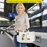 ZHMO Canvas Tote Bag for Women With Compartments and Zipper,White Women's Bags Crossbody Bags Work Laptop Tote Bag Large Satchels Handbag Tote Purse Everyday Shoulder Bag for Travel Nurse Teacher Gift