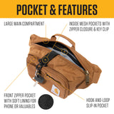 Carhartt Classic Adjustable Sling Bag, Durable, 600-Denier Water Resistant Hip Pack, Essential Waist Pack (Chalk)