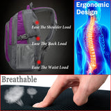 ProEtrade Backpack Bookbag for College Sturdy Travel Business Hiking Fit Laptop Up to 15.6 Inch Multi Compartment Gifts for Men Women Night Light Reflective (Purple A)