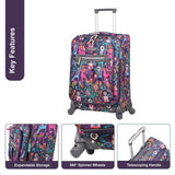 Lily Bloom Large Expandable Design Pattern Luggage With Spinner Wheels For Woman (28in, Wildwoods)
