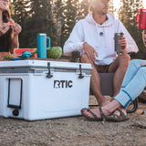 RTIC Ultra-Light 52 Quart Hard Cooler Insulated Portable Ice Chest Box for Beach, Drink, Camping, Picnic, Fishing, Boat, Barbecue, 30% Lighter Than Rotomolded Coolers, White & Grey
