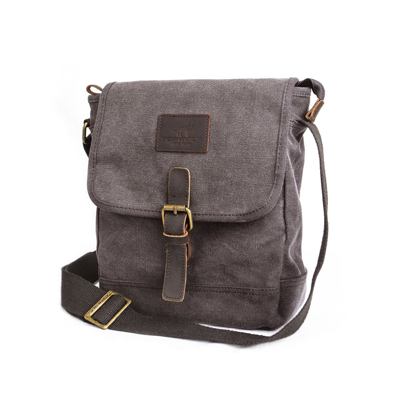 TOPWOLFS Canvas Messenger Bag Small Crossbody Bag Casual Travel Working Tools Bag Shoulder Bag Hold Phone Handset Anti Theft