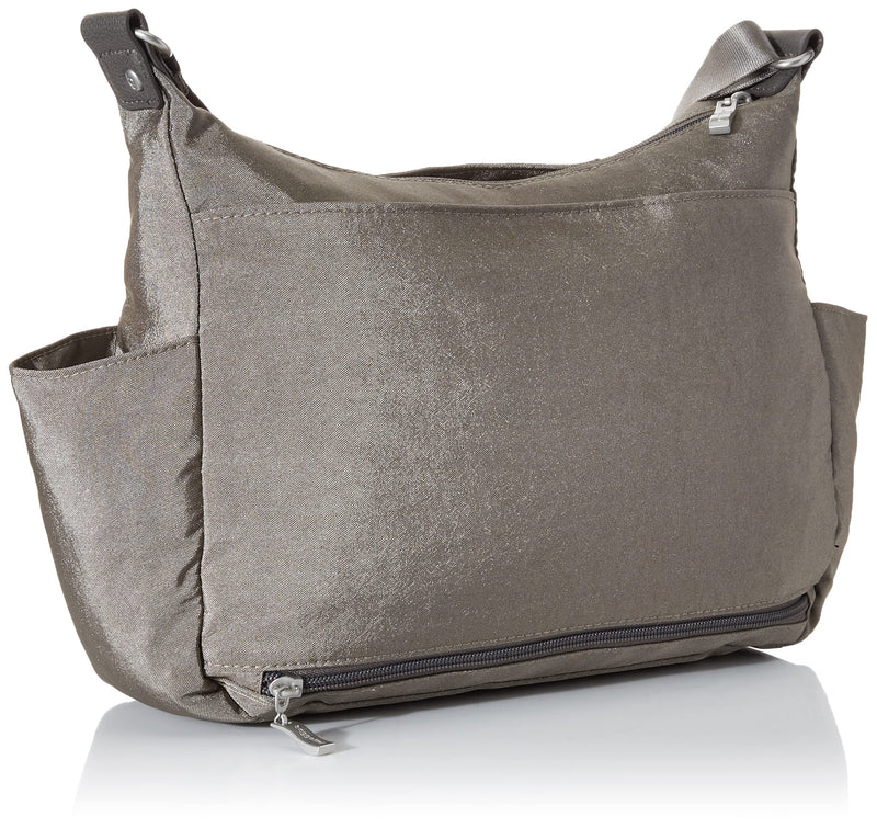 Baggallini Womens New Classic Heritage With Rfid Phone Wristlet Anywhere Large Hobo, Sterling Shimmer, One Size US