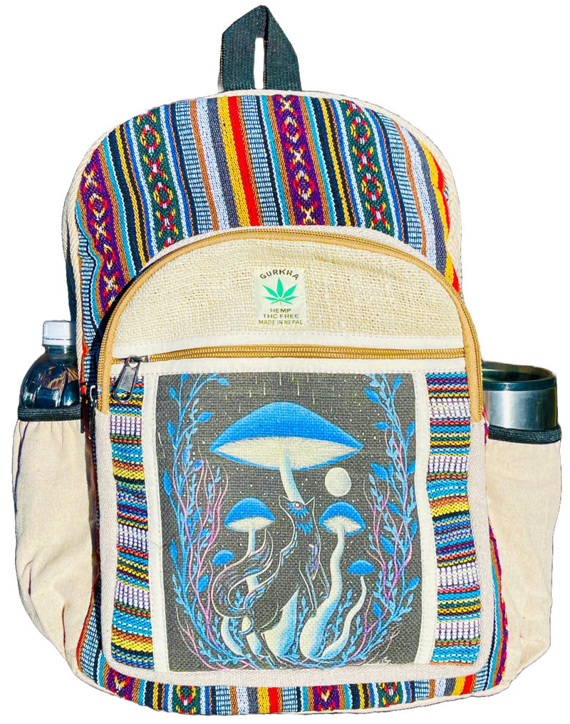 Himalayan Craft Handmade Unique Design Himalayan Hemp Cotton Backpack 17 IN Large Hippie, Festival, Hiking & Tablet Laptop Backpack Bag - Made In Mt. Everest Country Nepal