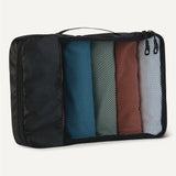 Amazon Essentials 4-Piece Packing Cubes Travel Accessories Set, Luggage Organizer with Double Zipper, Mesh Top, Space-Saving, Medium, Black (Previously Amazon Basics)