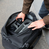Peak Design Travel Duffel 35L, Black, Extra-Wide Single Zip Access, Weatherproof Shell, 4 External Pockets, Fits Packing Cubes & Camera Cubes, Ideal for Weekend Trips, Versatile Duffel Bag for Travel