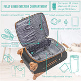 Steve Madden Designer Luggage Collection - Expandable 28 Inch Softside Bag for Men & Women - Durable Lightweight Checked Suitcase with 4-Rolling Spinner Wheels (28in, Global Black)