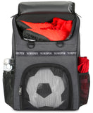 YOREPEK Soccer Bag, Soccer Backpack with Ball Compartment for Men and Women Fit Basketball Volleyball, Large Capacity Sports Equipment Bags Gift to School Gym Outdoor Camping, Black