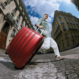 DELSEY PARIS Helium Aero Hardside Expandable Luggage with Spinner Wheels, Brick Red, Checked-Medium 24 Inch