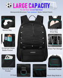 LOINTET Youth Soccer Bag, Soccer Backpack with Ball Compartment, Sports Equipment Training Bags Fits Basketball Football Volleyball and Accessories, Black