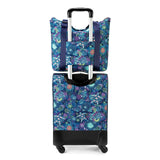 Sakroots On the Go 4 Piece Travel Bundle, Includes 21" Rolling Suitcase, Packable Large Tote, Medium & Small Pouches, Royal Blue Seascape