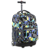 J World Sunrise Kids Rolling Backpack for Girls Boys. Roller Bookbag With Wheels For School, Cubes