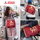 Atari Retro Expandable Messenger Bag, Retro Shoulder Satchel Bag with Japanese Logo, Cross Body, Large Capacity for College Work