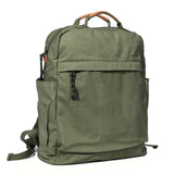 GOOTIUM Canvas Backpack for Women Vintage Style Zipper Bag Men's Casual Daypack Cloth Outdoor Travel Rucksack, Olive