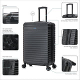 InUSA DEEP Luggage with GEL Handle | Spacious Traveling Suitcases Travel Suitcase with Dual Spinner Wheels and Studs | 28 Inch Large Hardside Luggage | Black