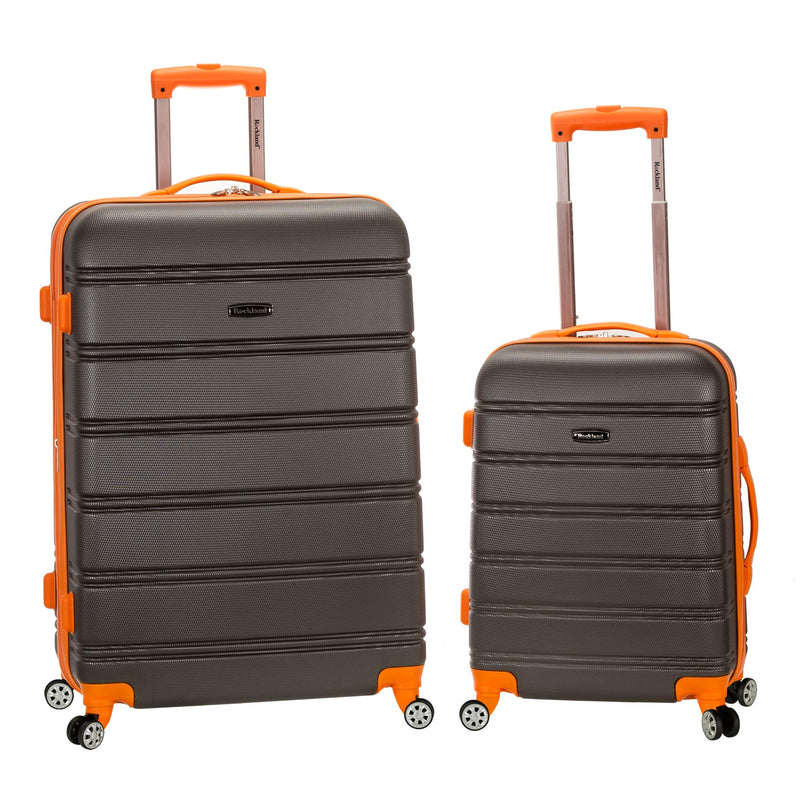 Rockland Melbourne Hardside Expandable Spinner Wheel Luggage, Charcoal, 2 Piece (20"/28")