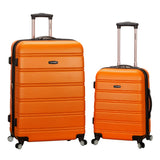 Rockland Melbourne Hardside Expandable Spinner Wheel Luggage, Orange, 2 Piece (20