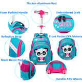 Meetbelify Girls Rolling Backpack with Wheels for School - Wheeled Trolley Backpack