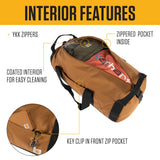 Carhartt Classic Round Duffel with Utility Pouch, Heavy-Duty, Water-Resistant Packable Gear Bag for Jobsite, Gym, and Travel, Black, 60L