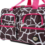 Rockland unisex-adult Rolling Duffel Bag, Pink Giraffe, 22-Inch