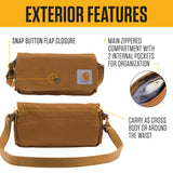 Carhartt Crossbody Horizontal Bag, Carries as a Crossbody, Clutch or Waist Pack with Removable Strap, Carhartt Brown